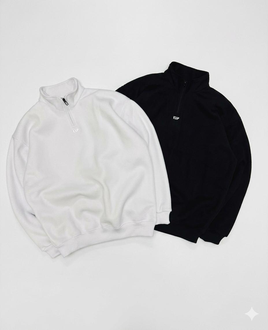 half zip sweatshirt – minimal essential fit half zip sweatshirt – minimal essential fit