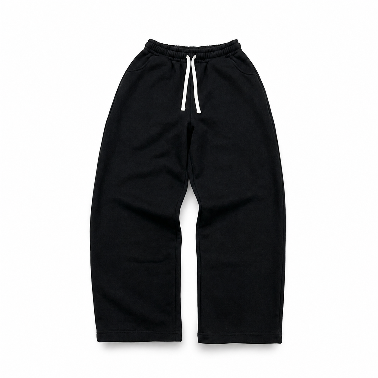 folded hem sweatpants black folded hem sweatpants black