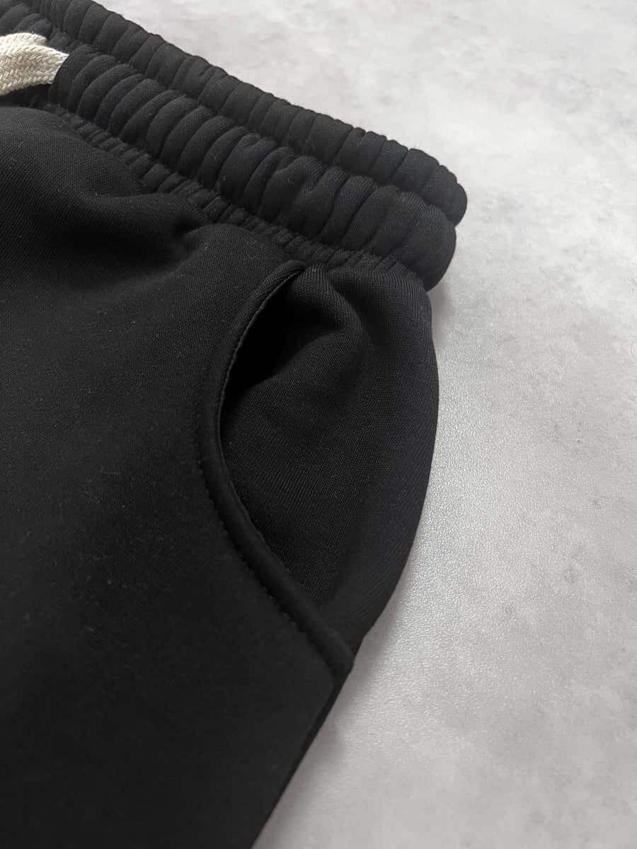 folded hem sweatpants black folded hem sweatpants black
