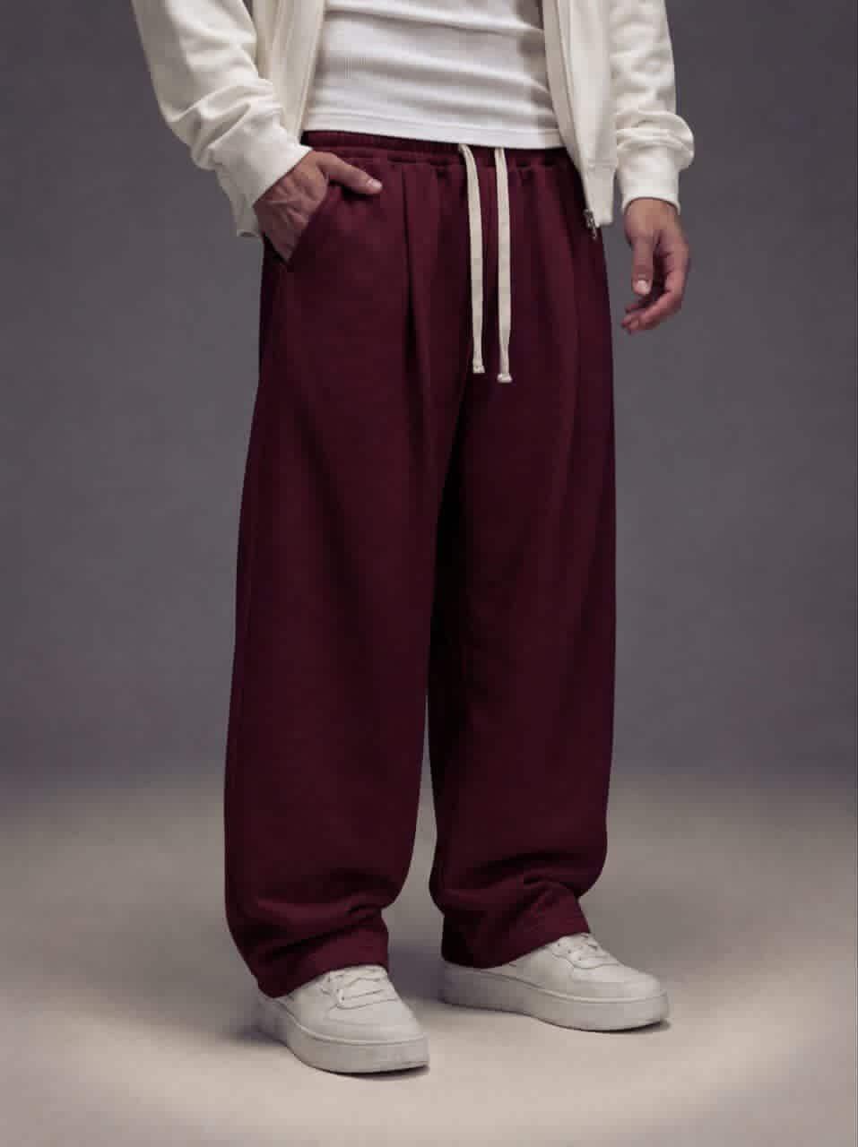 folded hem sweatpants burgundy folded hem sweatpants burgundy