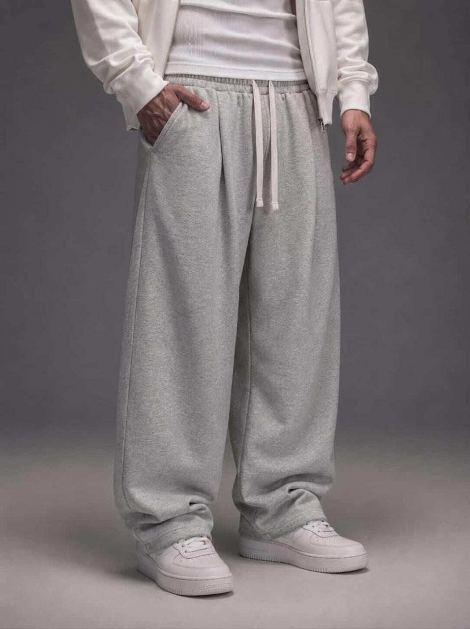 FOLDED HEM SWEATPANTS - GREY - Image 2